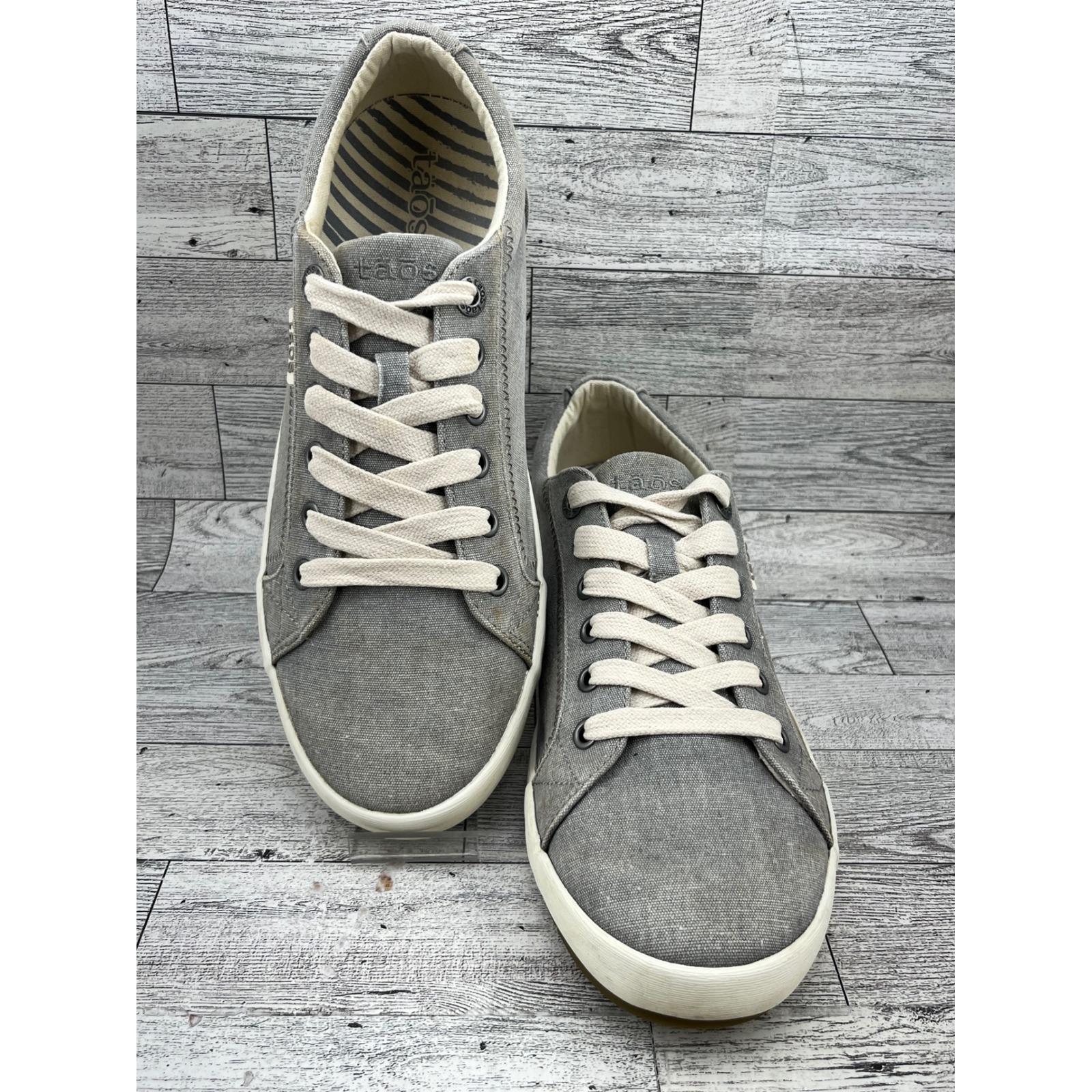 Taos Star Women Gray Canvas Low Top Lace Up Sneakers Shoes Sta-12844 Size 10